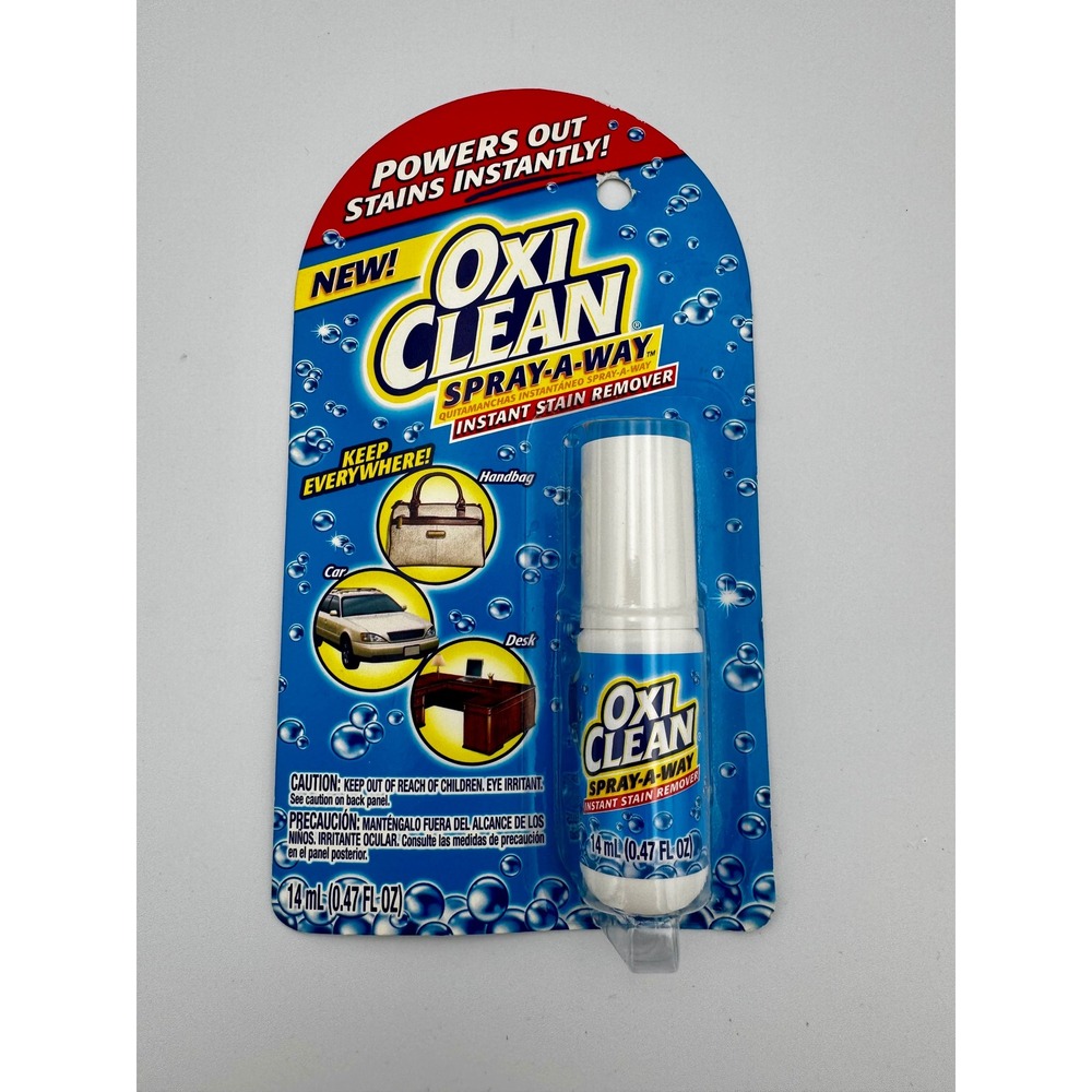 New OxiClean Spray-A-Way Instant Stain Remover Travel Size Spray 0.47 Fl Oz Vtg